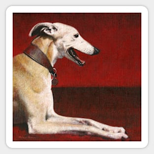 Whippet On Red Sticker